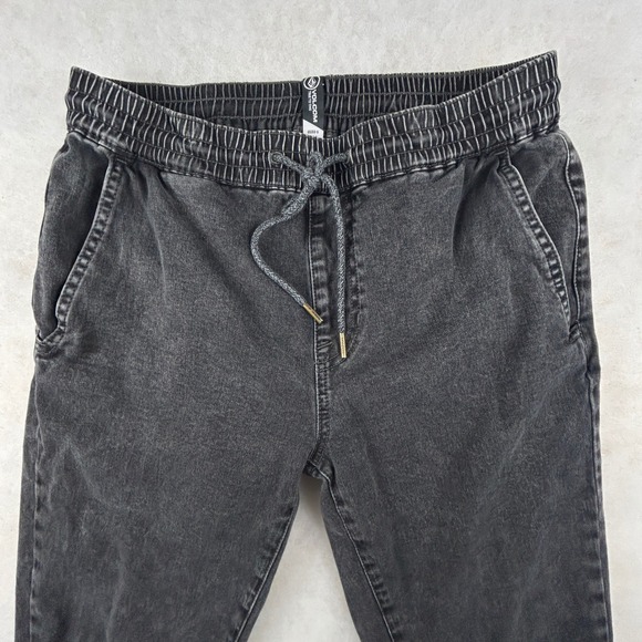 Volcom Frickin Slim Jogger Pants Mens Small Black 98% Cotton Stretch A12117C3 - Picture 4 of 14